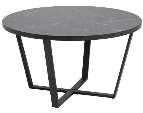 Designerski stolik kawowy na płozach baffin imitacja czarnego marmuru