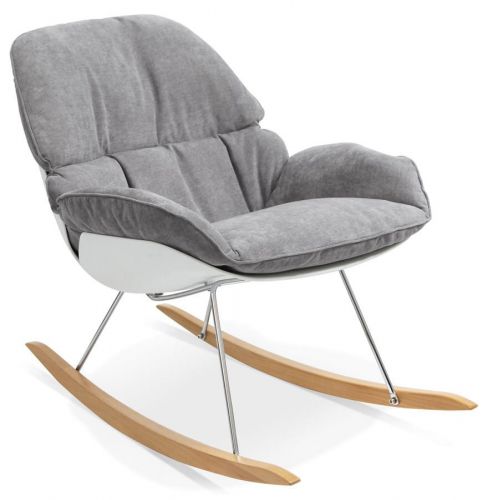 Fotel nowoczesny tapicerowany tkaniną ze stalowymi nogami - oslo bujany
