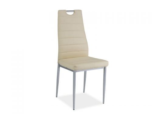Krzesło nowoczesne z metalowymi nogami - ekoskóra - b-260 krem