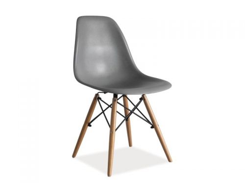 Krzesło w skandynawskim stylu z polipropylenu - 46 x 42 x 83 cm - ferra grey