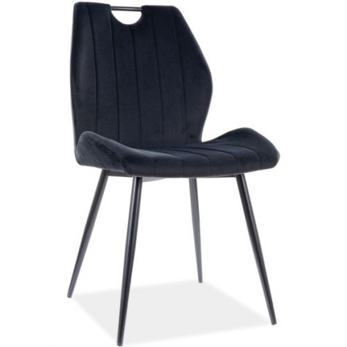 Aksamitne krzesło jadalniane z rączką arco velvet