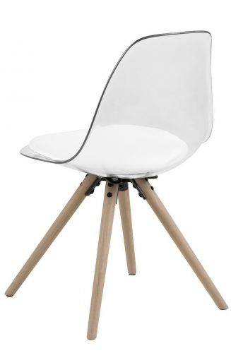 Nowoczesne krzesło transparentne veldez biały