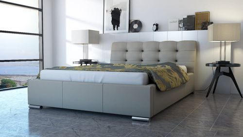 Łóżko nowoczesne tapicerowane tkaniną - duży wybór tkanin - 140 x 200 cm - bed 7