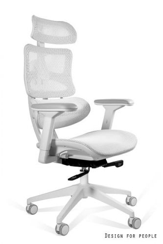 Fotel obrotowy ergonomiczny - regulacja wysokości - ergotech biały