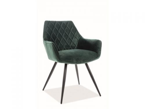Krzesło tapicerowane nowoczesne - metalowe nogi - linea czarny/zielony