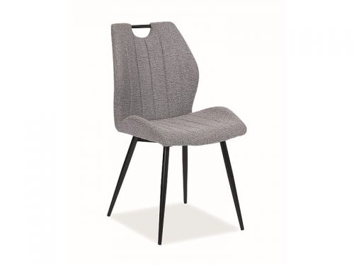 Krzesło tapicerowane nowoczesne - metalowe nogi - arco szary/czarny