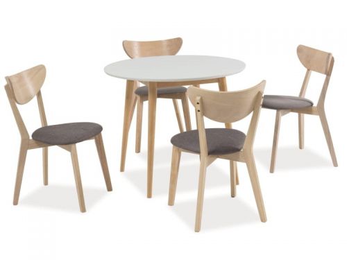 Stół w stylu skandynawskim z okrągłym blatem - 90 cm - lareon