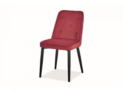 Krzesło tapicerowane nowoczesne - metalowe nogi - duran czarny/bordowy
