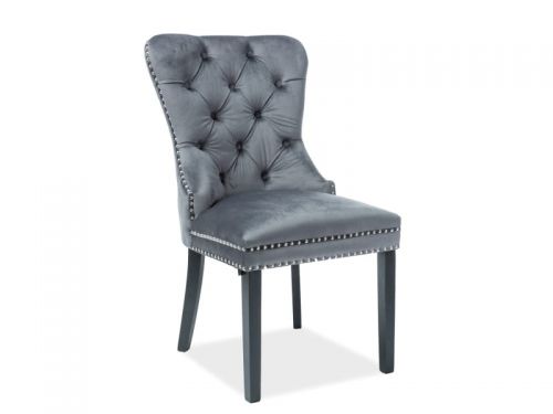 Krzesło tapicerowane nowoczesne - metalowe nogi - august czarny/szary
