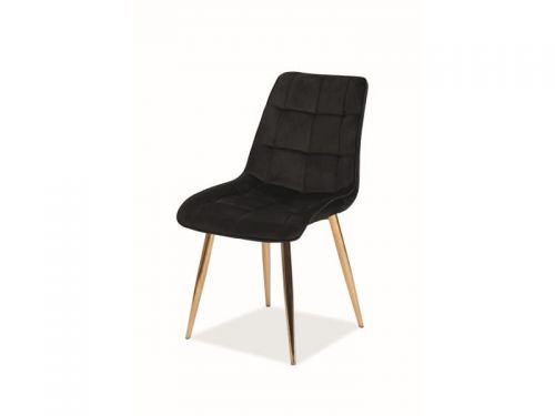 Krzesło tapicerowane nowoczesne - metalowe nogi - chic złoty/czarny