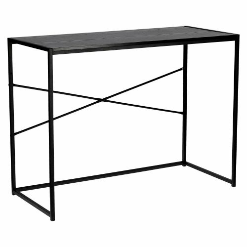Czarne biurko komputerowe na płozach w stylu loft oxford