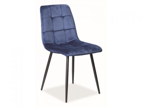 Krzesło tapicerowane nowoczesne - metalowe nogi - mila velvet granatowe