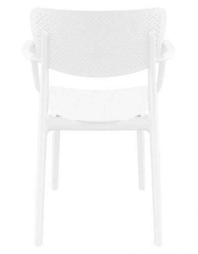 Plastikowe krzesło ażurowe z podłokietnikami loft
