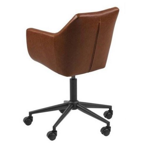 Krzesło biurowe z brązowej ekoskóry laurel pu vintage brandy