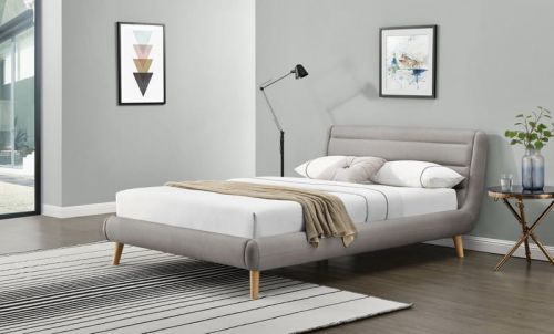 Łóżko tapicerowane tkaniną z wezgłowiem - 140 x 200 cm - elanda 5