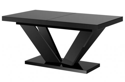 Czarny stół z rozkładanym blatem w wysokim połysku viva 2