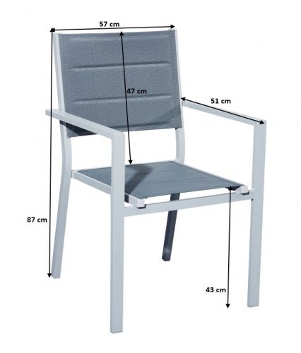 Aluminiowe krzesło na ogród z podłokietnikami diverso