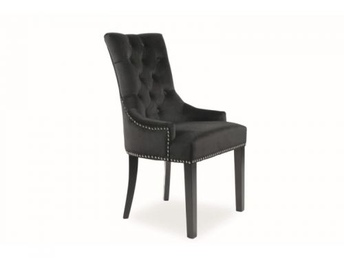 Krzesło tapicerowane nowoczesne - metalowe nogi - edward czarny/czarny