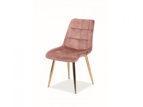 Krzesło tapicerowane nowoczesne - metalowe nogi - chic złoty/antyczny róż