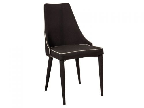 Krzesło w stylu klasycznym - tapicerowane tkaniną z metalową podstawą - orena black