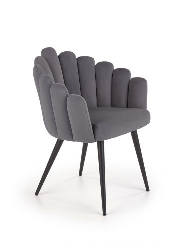 Krzesło tapicerowane nowoczesne - metalowe nogi - k410 szary