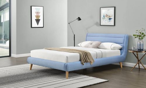 Łóżko tapicerowane tkaniną z wezgłowiem - 140 x 200 cm - elanda 6