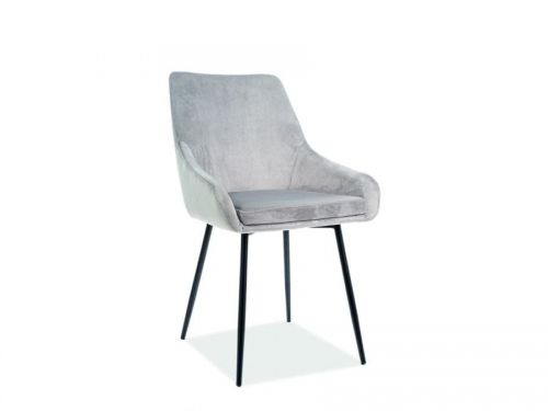 Krzesło tapicerowane nowoczesne - metalowe nogi - albi czarny/szary