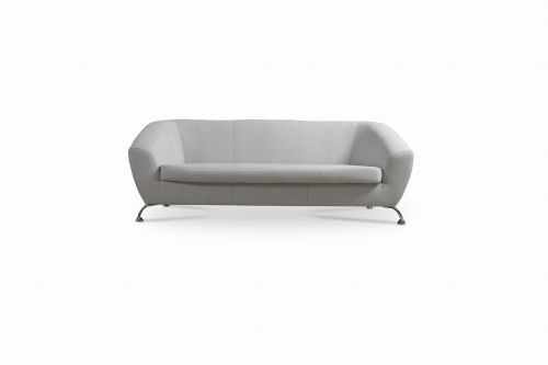 Sofa nowoczesna na metalowych nogach 3-osobowa - popielata - ariel