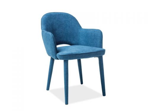 Krzesło nowoczesne tapicerowane tkaniną - metalowe nogi - stella granatowe