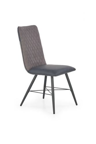 Krzesło tapicerowane tkaniną i ekoskórą- metalowe nogi - k2892
