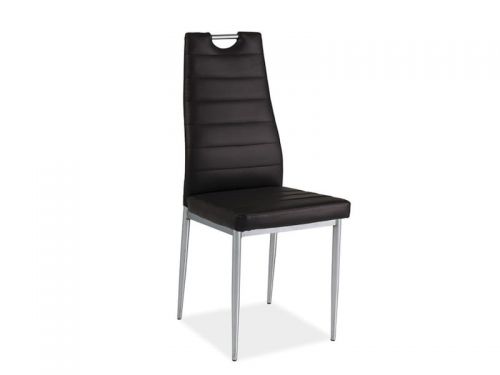 Krzesło nowoczesne z metalowymi nogami - ekoskóra - b-260 brąz