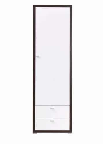 Szafa wąska jednodrzwiowa - biały połysk - 64 x 51 x 210 cm - kendo 2