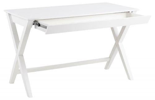Białe biurko fornirowane z pojemną szufladą irving