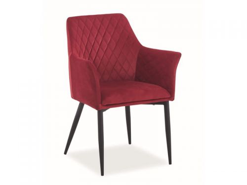 Krzesło tapicerowane nowoczesne - metalowe nogi - sergio bordowe