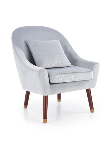 Fotel tapicerowany tkaniną - drewniane nogi -opale 2