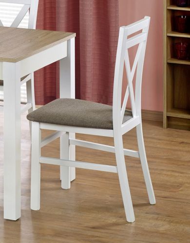 Drewniane krzesło z tapicerowanym siedziskiem dariusz biały
