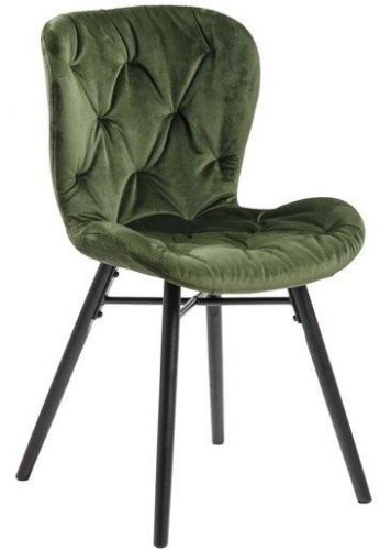 Pikowane krzesło na czarnych nogach hudson 14 vic zielone