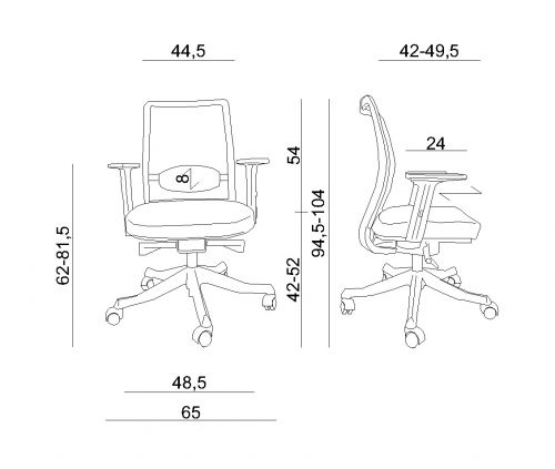Krzesło biurowe z podłokietnikami anggun m