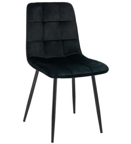 Welurowe krzesło z pikowanym siedziskiem carlo