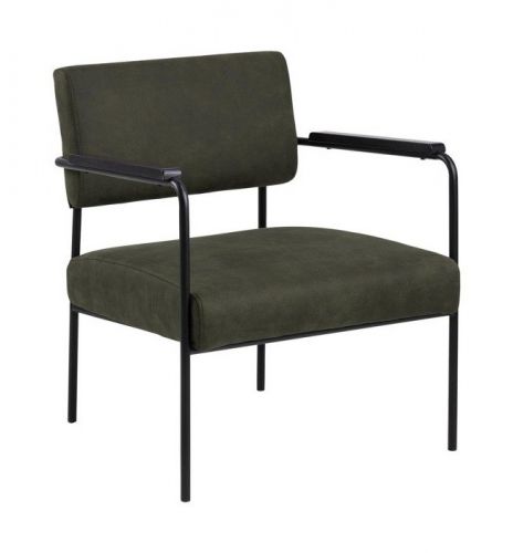 Oliwkowy fotel lucy na metalowych nogach