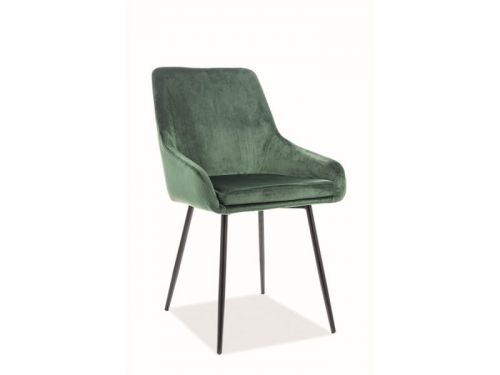 Krzesło tapicerowane nowoczesne - metalowe nogi - albi czarny/zielony