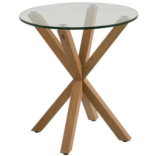 Designerski stolik pomocniczy zaria ze szklanym blatem