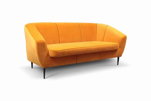 Sofa nowoczesna żółta na wysokich nogach 3-osobowa - revo